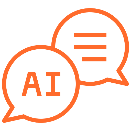 AI chatbot development service icon symbolizing smart automation solutions.